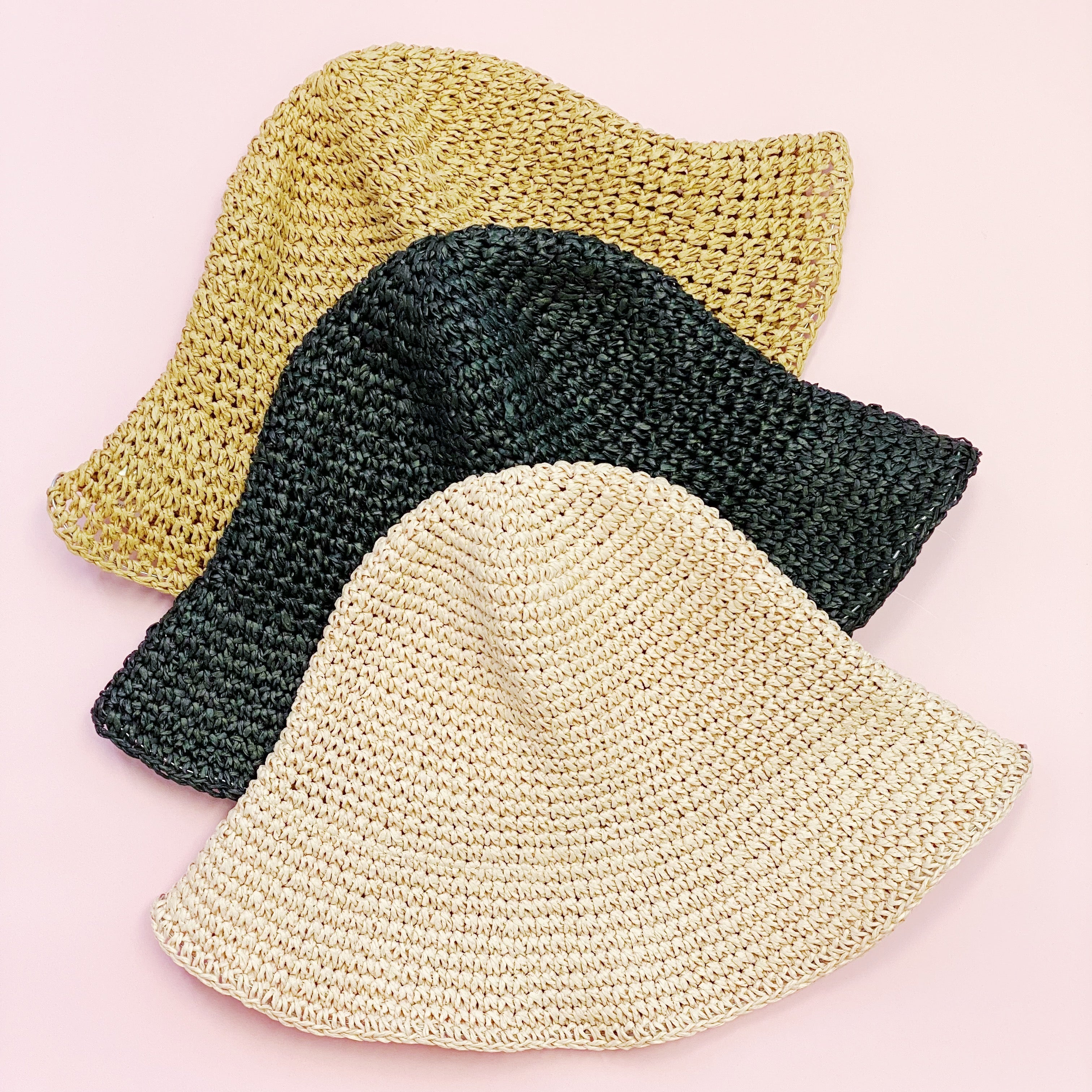 Collapsible Summer Straw Bucket Hat