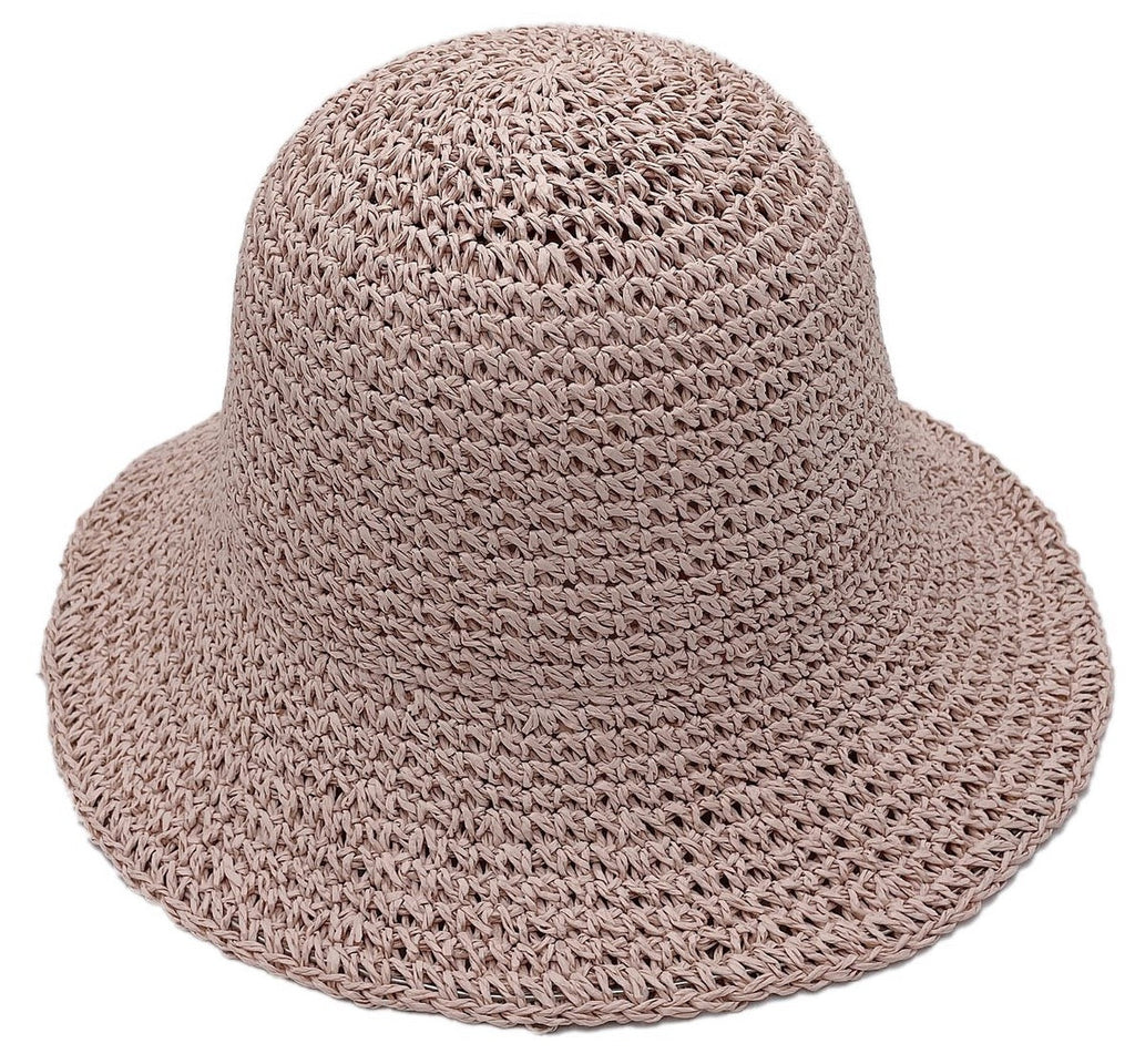Collapsible Summer Straw Bucket Hat