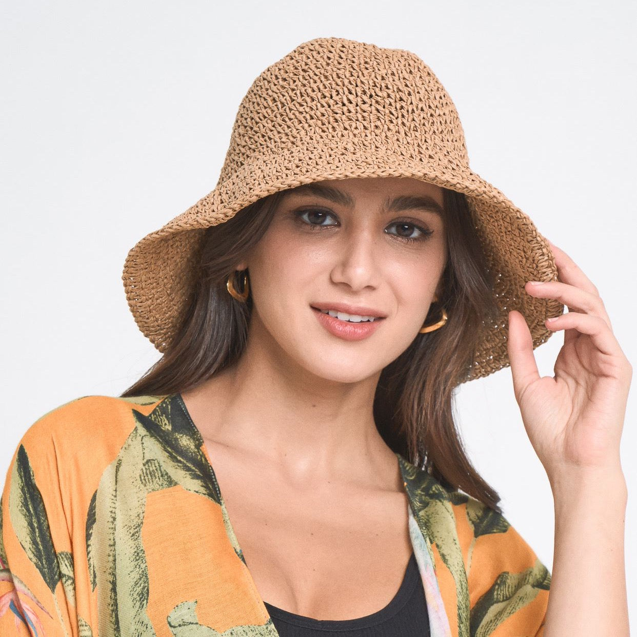 Collapsible Summer Straw Bucket Hat