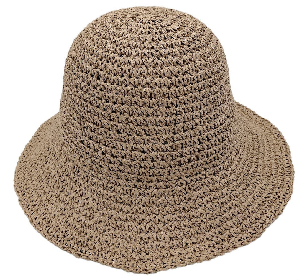 Collapsible Summer Straw Bucket Hat