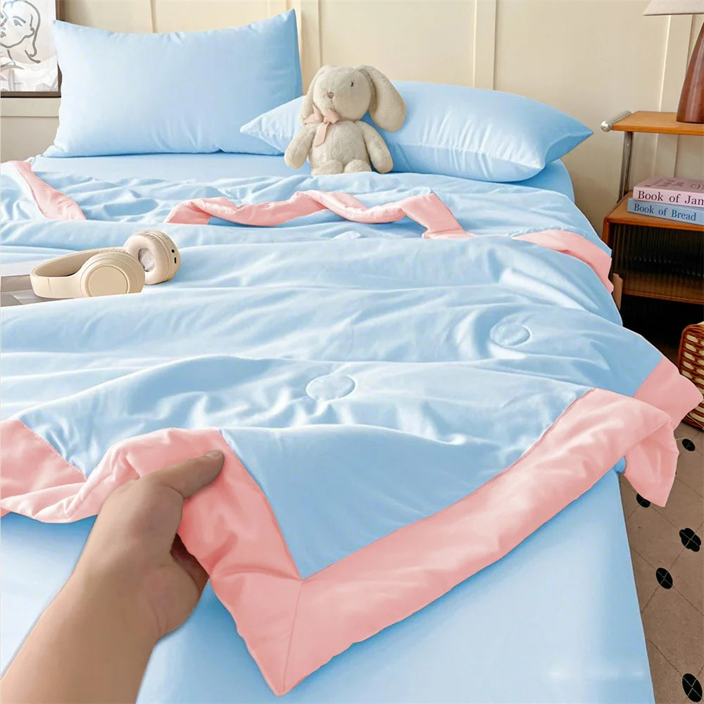 Kid Cooling Blanket - Double Sided Silky Summer Quilt