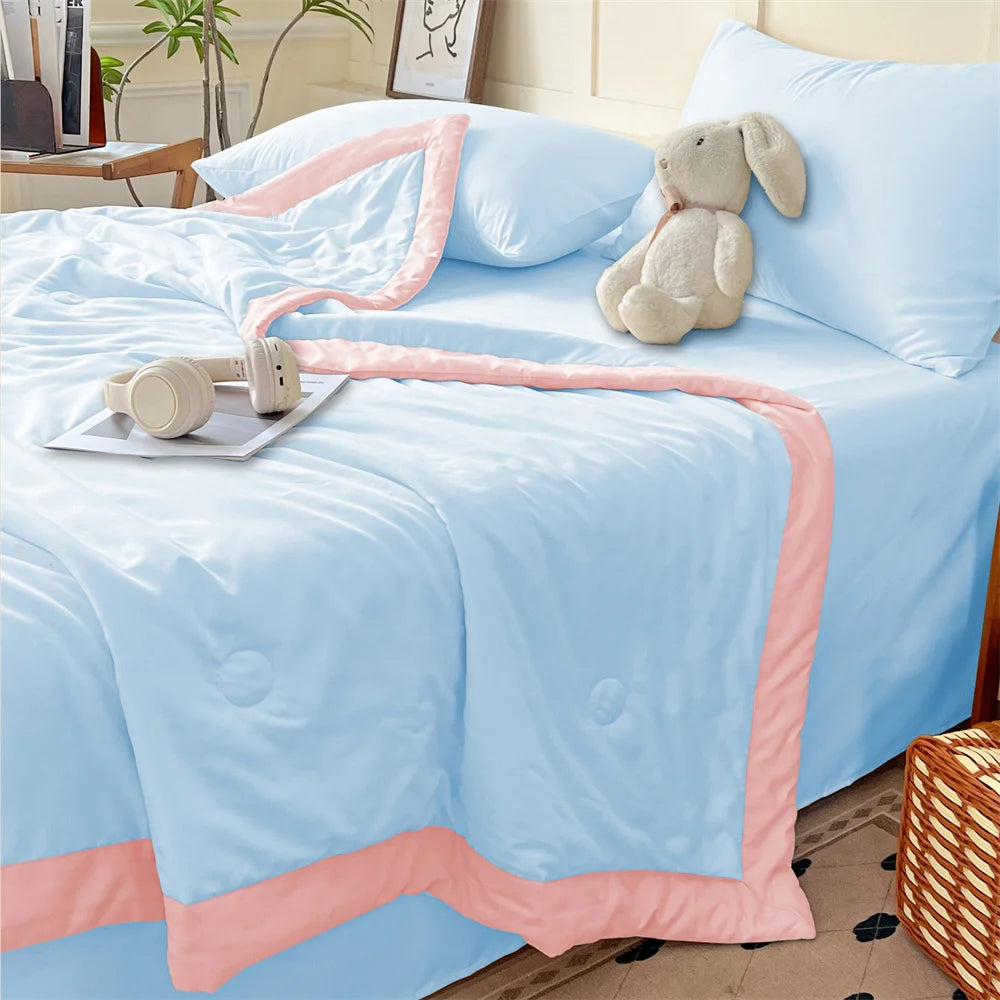 Kid Cooling Blanket - Double Sided Silky Summer Quilt