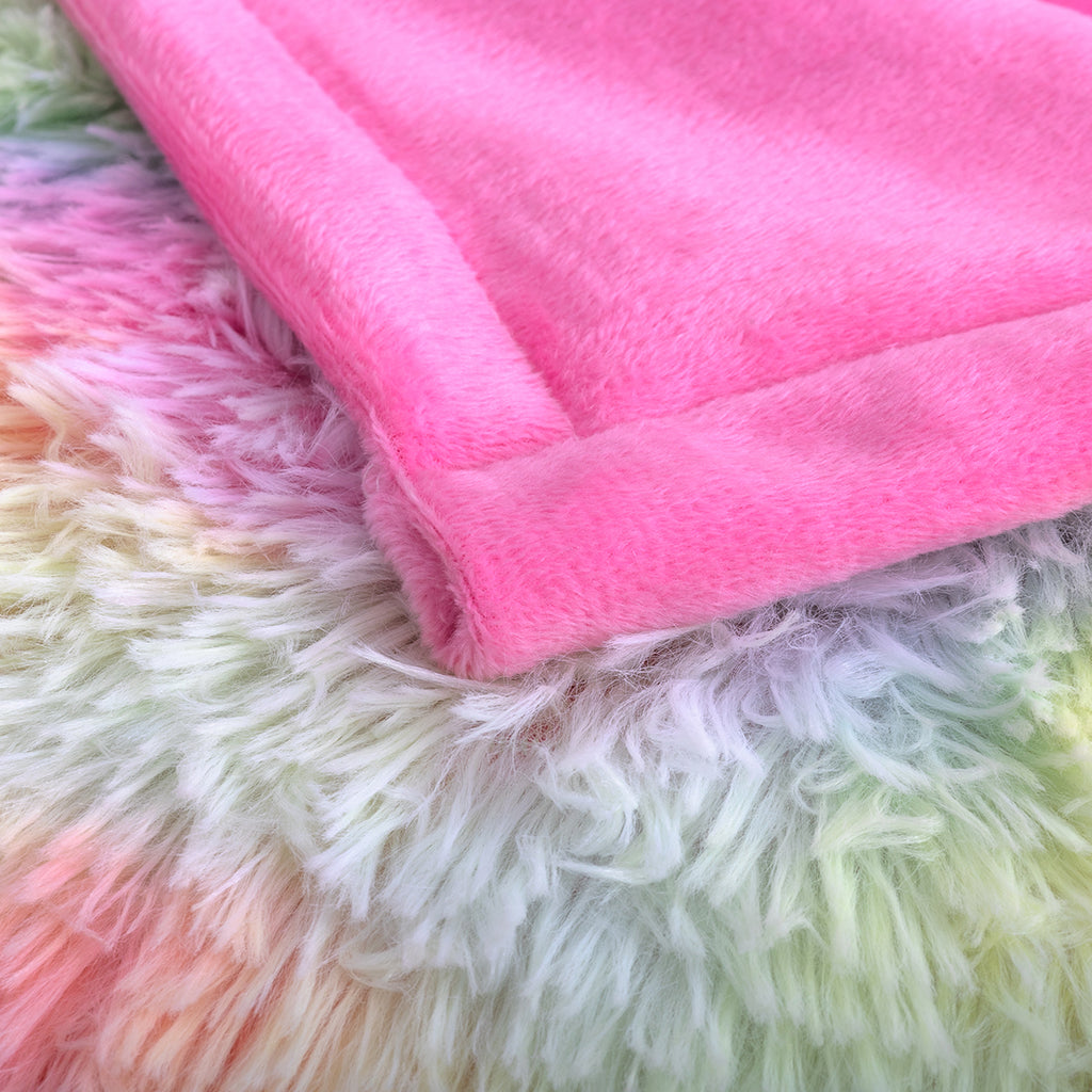 Shaggy Blanket - Luxury Rainbow Faux Fur